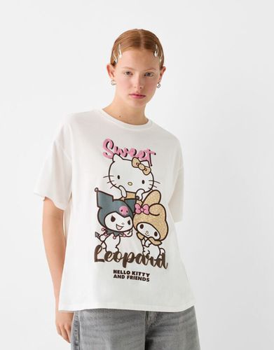 Camiseta Hello Kitty & My Melody Manga Corta Oversize Mujer S - Bershka - Modalova