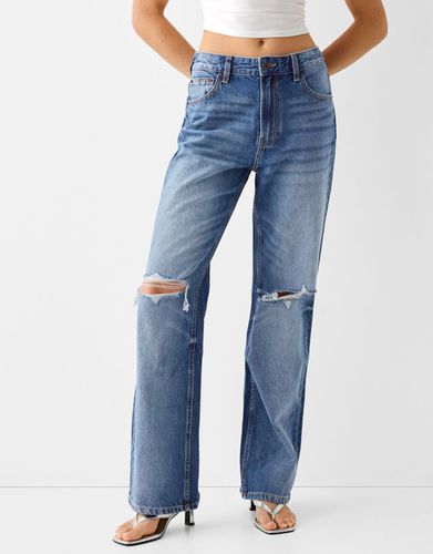 Jeans 90'S Wide Leg Rotos Mujer 38 - Bershka - Modalova