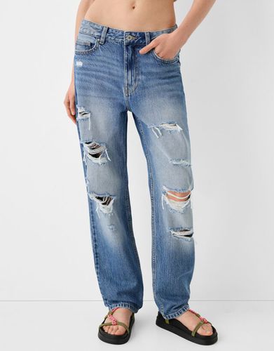 Jeans Straight Cropped Mujer 32 - Bershka - Modalova