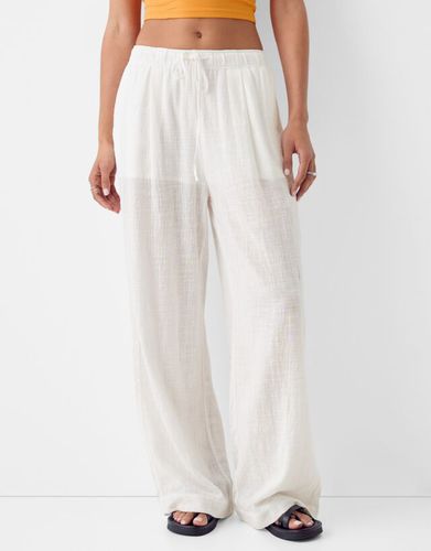 Pantalón Wide Leg Rústico Mujer S - Bershka - Modalova