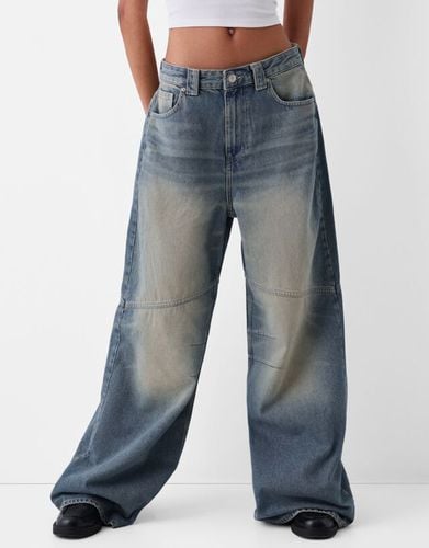 Jeans Mega Baggy Bordado Mujer 34 - Bershka - Modalova