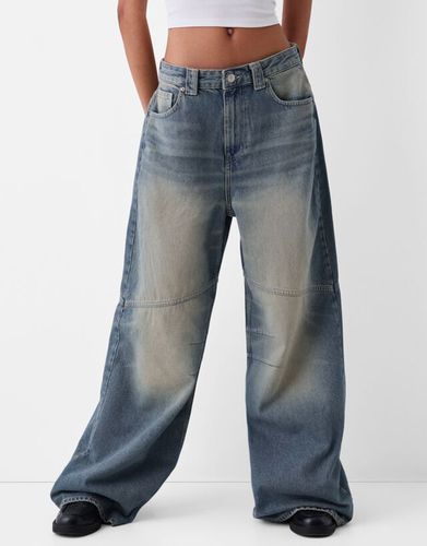 Jeans Mega Baggy Bordado Mujer 44 - Bershka - Modalova