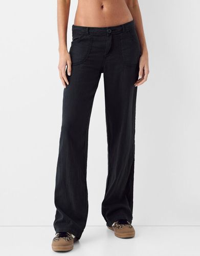 Pantalón Con Lino Mujer 32 - Bershka - Modalova