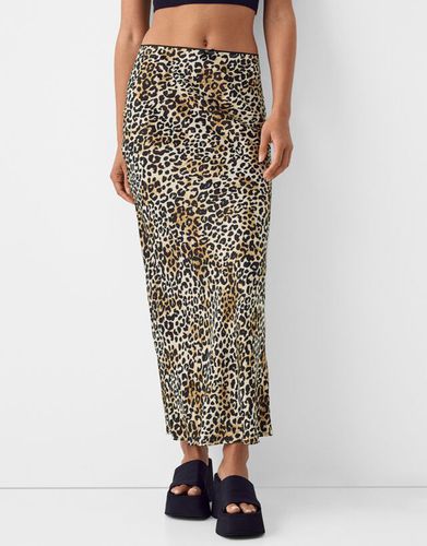 Falda Midi Animal Print Mujer M - Bershka - Modalova