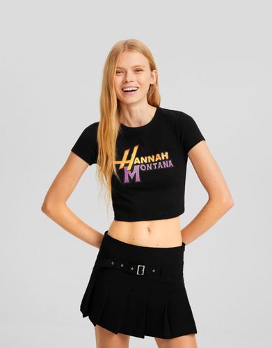 Camiseta Hannah Montana Manga Corta Cropped Print Mujer Xs - Bershka - Modalova