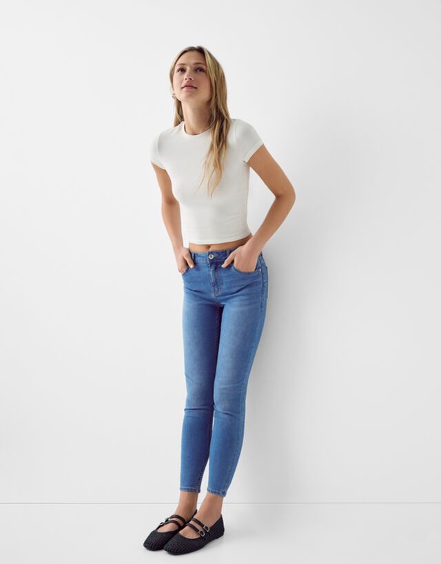 Jeans Skinny Push Up Mujer 32 - Bershka - Modalova