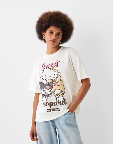 Camiseta Hello Kitty & My Melody Manga Corta Oversize Mujer M - Bershka - Modalova