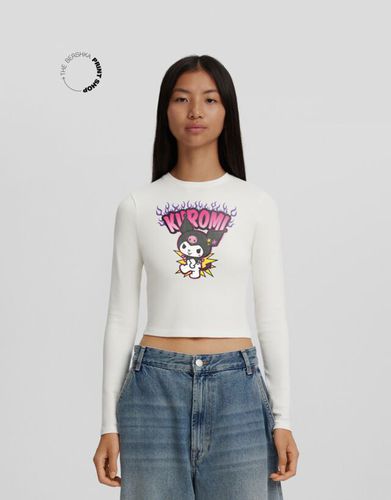 Camiseta Kuromi Manga Larga Print Mujer L - Bershka - Modalova