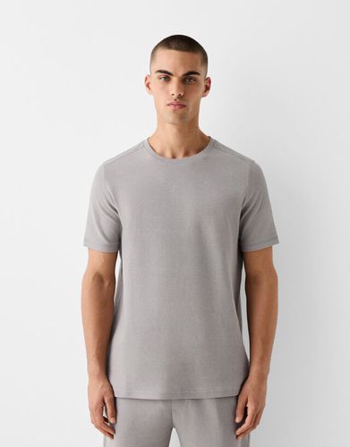 Camiseta Manga Corta Textura Hombre M - Bershka - Modalova