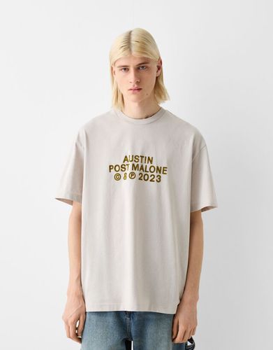 Camiseta Post Malone Manga Corta Boxy Fit Print Hombre Xs - Bershka - Modalova