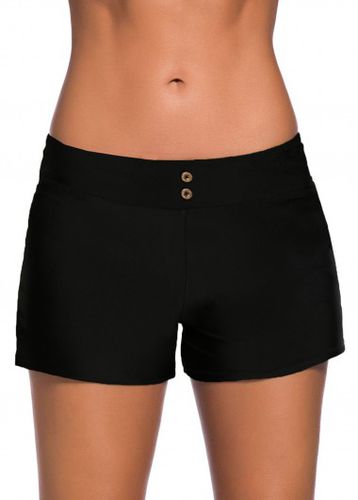 Low Waisted Black Button Swimwear Shorts - unsigned - Modalova