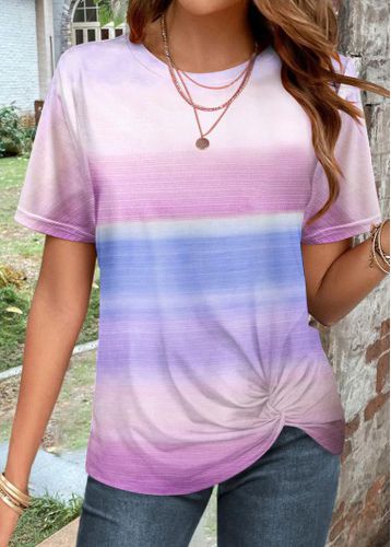 Multi Color Twist Ombre Short Sleeve T Shirt - unsigned - Modalova