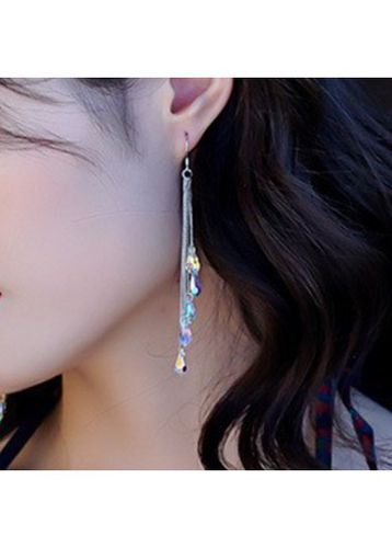 Tassel Multi Color Asymmetrical Alloy Earrings - unsigned - Modalova