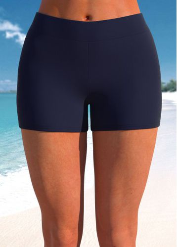 Skinny Mid Waisted Navy Swim Shorts - unsigned - Modalova