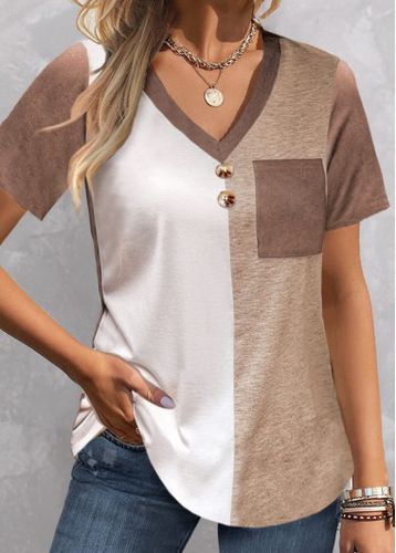 Light Camel Pocket Short Sleeve T Shirt - unsigned - Modalova
