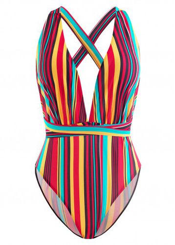 Rainbow Stripe Halter One Piece Swimwear - unsigned - Modalova