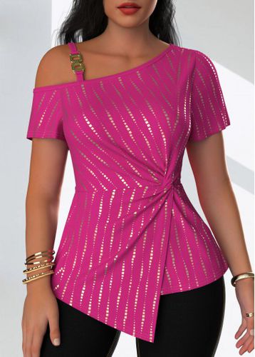 Hot Pink Polka Dot Short Sleeve T Shirt - unsigned - Modalova