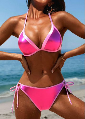 Coating Tie Hot Pink Bikini Set - unsigned - Modalova