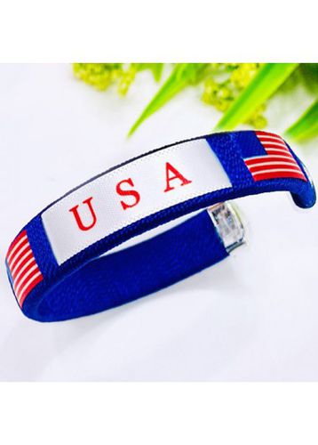 American Flag Blue Plastic C-Shaped Bracelet - unsigned - Modalova