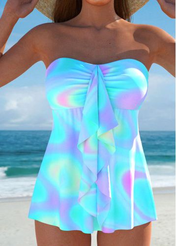 Ruffle Ombre Multi Color Tankini Set - unsigned - Modalova