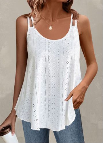 White Hole Scoop Neck Camisole Top - unsigned - Modalova