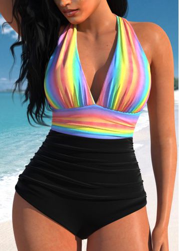 Tie Rainbow Print One Piece Swimwear - unsigned - Modalova