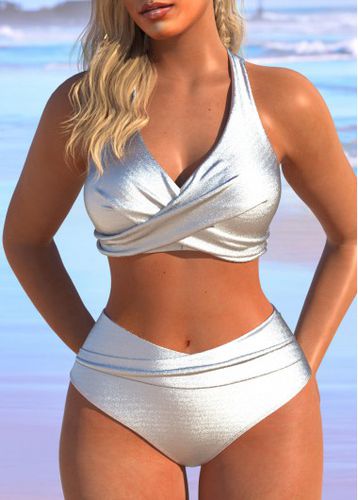 Hot Stamping Coating Silver Bikini Set - unsigned - Modalova
