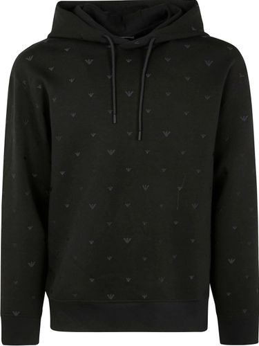 Allover Logo Cotton Sweatshirt - Emporio Armani - Modalova