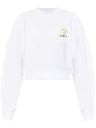 Off Roses Arrows Cropped Sweatshirt - Off White - Modalova