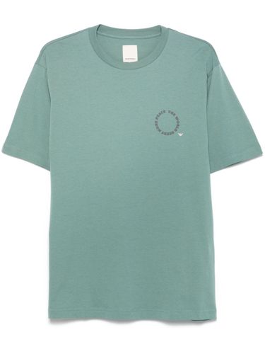 Printed Organic Cotton T-Shirt - Emporio Armani - Modalova