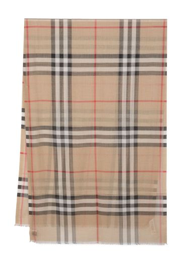 Giant Check Wool And Silk Scarf - Burberry - Modalova