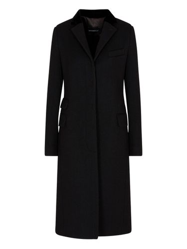 Wool Single-Breasted Coat - Emporio Armani - Modalova