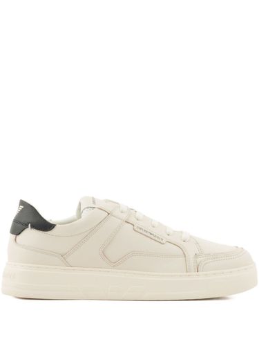 Logo Leather Sneakers - Emporio Armani - Modalova
