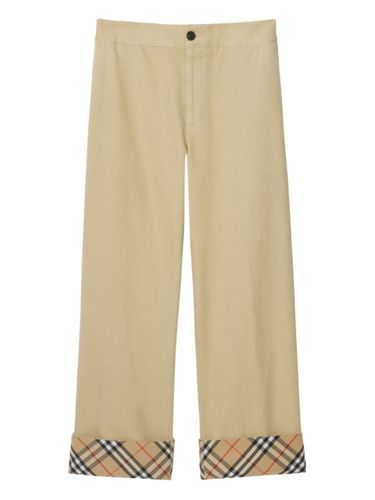 Wavy Pattern Gabardine Trousers - Burberry - Modalova