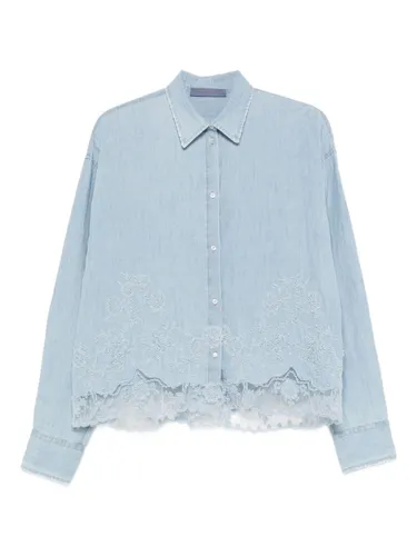 Cotton And Linen Embroidered Shirt - Ermanno Scervino - Modalova