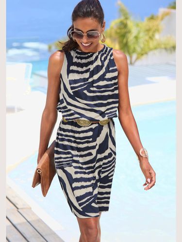 Robe d'été encolure haute volantée - - LASCANA - Modalova