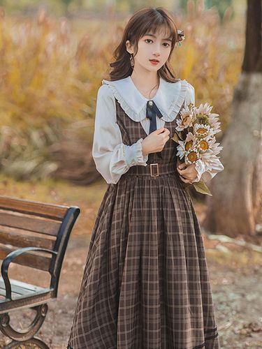 Chemisier Académique Vintage Lolita Blouses Manches Longues Volants Lolita Top Chemise - milanoo.com - Modalova