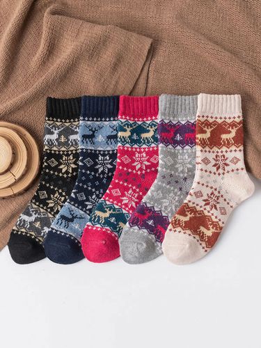 Chaussettes Noël Laine Color Block - milanoo.com - Modalova