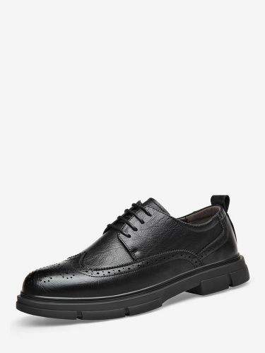 Chaussures habilléess en cuir à bout rond chaussures Oxford à plateforme antidérapante chaussures brogues épaisses - milanoo.com - Modalova