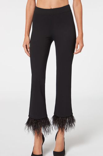 Leggings Acampanados Cropped con Plumas Mujer Velikost S - Calzedonia - Modalova