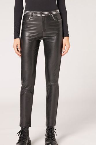 Leggings Térmicos Encerados con Tachuelas Mujer Velikost M - Calzedonia - Modalova