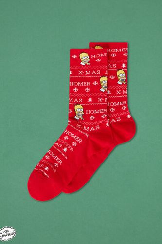 Calcetines Antideslizantes The Simpsons Navidad Family de Hombre Hombre Velikost TU - Calzedonia - Modalova