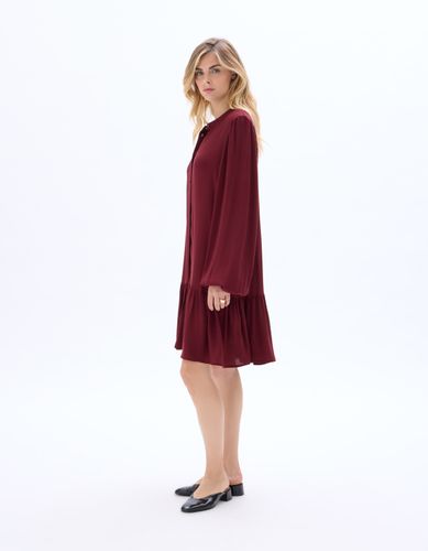 Robe courte droite à manches - bordeaux - celio - Modalova