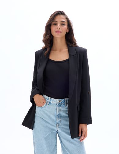 Veste blazer fluide - noir - celio - Modalova