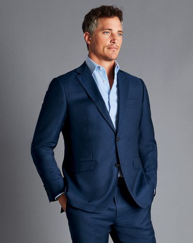 Men's Natural Stretch Twill Suit Jacket - Royal , 36R Regular by - Charles Tyrwhitt - Modalova
