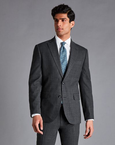 Men's Textured Business Suit Jacket - Dark , 36R Regular by - Charles Tyrwhitt - Modalova
