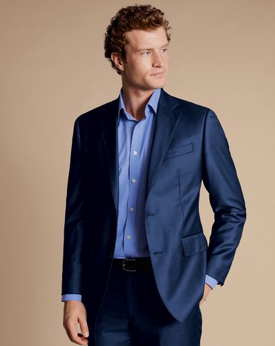 Men's Natural Stretch Twill Suit Jacket - Mid , 40R Regular by - Charles Tyrwhitt - Modalova