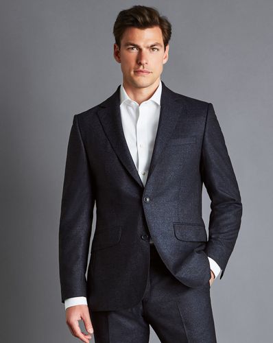 Men's Italian Flannel Suit Jacket - Ink , 36R Regular by - Charles Tyrwhitt - Modalova