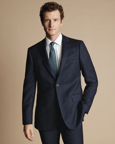 Men's Italian Luxury Suit Jacket - Dark Navy, 36R Regular by - Charles Tyrwhitt - Modalova