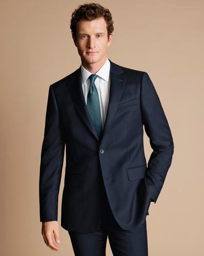 Men's Italian Luxury Suit Jacket - Dark Navy, 38R Regular by - Charles Tyrwhitt - Modalova